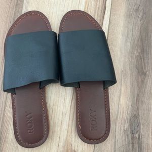 Roxy Black Slip On Sandals